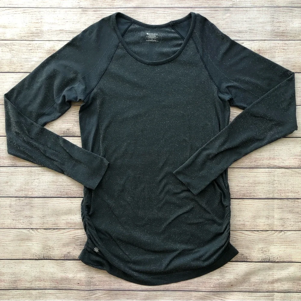 Athleta Speedlight Seamless Top in Shine Gray Size L - Picture 3 of 8